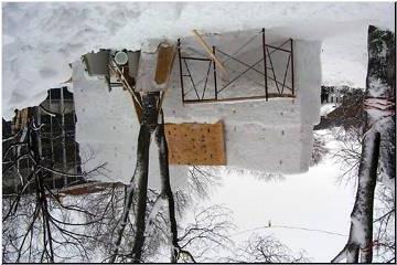 Snow sculpture taking shape