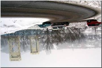 Snowy loop in Houghton, Michigan