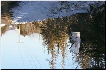 Retreating snow ... flying feed bag